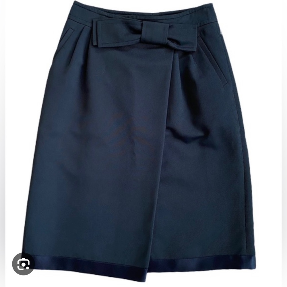 LIDA BADAY A-Line Wrap Skirt with Bow